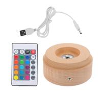 OSALADI Base luminosa a LED in legno per sfera di cristallo, base quadrata in faggio, base illuminata USB, per oggetti in vetro, 10 x 10 x 5 cm, per accessori per la casa e decorazioni