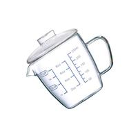 OSALADI Bicchiere Termico in Vetro Coperchio e Scala Graduata, Tazza per Latte da 250 Ml, per Colazione e Bevande Calde, Adatta a Famiglie e Uffici