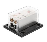 OSALADI Blocco di Distribuzione per Amplificatore Auto 4 Uscite in Lega di Zinco e Plastico, Splitter Audio Robusto Protezione Circuito Elettrico per Impianto Audio Auto