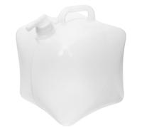 OSALADI Borsa per Acqua Pieghevole da Campeggio 10l Bianca Rubinetto | Ldpe, Bocca Ampia e Manico Integrato, Chiusura a Cerchio in Silicone, per Escursioni e Cucina