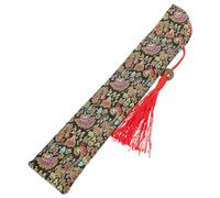 OSALADI Borsa Pieghevole per Ventaglio Cinese con Ricamo e Nappa, Custodia Protettiva Leggera e Compatta per Ventagli da Viaggio, Porta Ventaglio Decorativo per Uso Quotidiano e Regalo