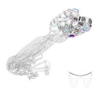 OSALADI Catena la Vita Nappa Ondulata e Grande Strass, Catena Lucida la Pancia e Decorazione da Spiaggia, Accessorio Versatile per Outfit da Donna