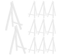 OSALADI Cavalletti da Tavolo Piccoli in Plastica Bianca Set da 10 Pezzi Supporto Artistico Leggero e Robusto per Esporre Quadri Foto e Telefoni per Casa Ufficio e Eventi