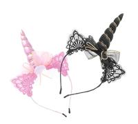 OSALADI Cerchietti Unicorno 2 Pezzi per Bambini e Adulti Confortevole Stile Chic per Feste Cosplay e Performance su Palco Atmosfera Festosa