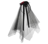 OSALADI Cerchietto Nero con Rete e Rose Realistiche per Halloween e Giorno dei Morti, Accessorio Raffinato e Confortevole per Sposa con Aspetto Gotico Unico