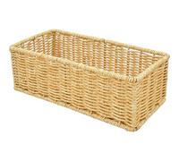 OSALADI Cestino Intrecciato Porta Posate e Contenitore per Snack in Rattan Sintetico, Resistente e Stabile 27x13x9 Cm, Porta Frutta e Pane per Uso Domestico e Organizzazione Cucina