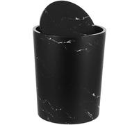 OSALADI Cestino Rifiuti con Coperchio a Ribalta Rotondo Nero in Plastica | Grande Capacità, Anello Ferma Sacco, Uso per Ufficio e Soggiorno, Design Moderno Raffinato