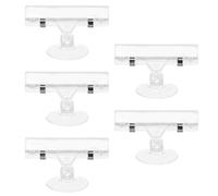 OSALADI Clip Pubblicitario 5 Pezzi in Plastica Trasparente, Supporto per Cartelli da Scrivania e Porta Etichette Prezzo, Espositore per Supermercati e Negozi, Clip per Esposizione