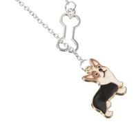 OSALADI Collana in Lega Corgi Ciondolo a Forma di Cane, Catena da Collo per Uomo e Donna, Leggero e Resistente, Regalo per Amanti degli Animali e Uso Quotidiano