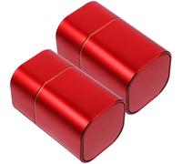 OSALADI Contenitore per tè in Latta Sigillato Coperchio, Set 2 Pezzi Rosso, Barattolo Ermetico per Conserve, Chicchi di caffè e Frutta Secca, Adatto per Cucina e Conservazione Alimenti
