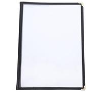 OSALADI Copertina Menu Trasparente Inserti, Porta Menù A4, Pvc e Pelle Artificiale, Bianco, 4 Pagine, per Ristoranti e Bistrot