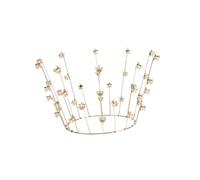 OSALADI Corona da Sposa Pentagramma in Metallo Dorato Zirconi Copricapo Delicato da Donna e Decorazione Elegante per Torta di Compleanno Accessorio Raffinato per Matrimoni e Feste