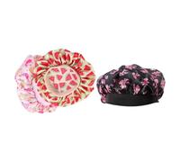 OSALADI Cuffia da Bagno in Raso Traspirante 3 Pezzi Fascia Elastica, Cappello Protettivo per Chioma e Cuffia da Notte per Protezione Anti-umidità e Nodi, per Uso Quotidiano e Doccia