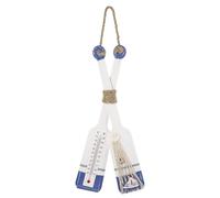 OSALADI Decorazione in Legno Rustico con Termometro Ornamento da Parete Mediterraneo per Casa Decorazioni Nautiche Sospese per Soggiorno e Feste al Mare