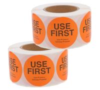 OSALADI Etichette Adesive per Inventario 38x38 Mm, Usi i Primi Adesivi Arancioni da 500 Pezzi, per Ristorante e Stoccaggio Alimenti, Resistenti e Adatte a Imballaggi Alimentari