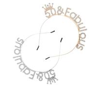 OSALADI Fascia per Chioma da Compleanno 50 Anni Corona Strass, Cerchietto da Principessa Elegante per Donna, Set 2 Pezzi per Feste Indoor e Outdoor