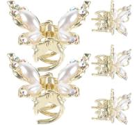 OSALADI Fermagli per Chioma a Farfalla 5 Pezzi in Lega Mini Mollette per Chioma Sottili Accessori per Ragazze e Donne per Acconciature Eleganti