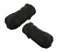 OSALADI Filo per parrucca da donna in polipropilene 2 pezzi nero, per capelli lunghi lisci e morbidi, accessorio per trecce e styling riutilizzabile per eventi e uso quotidiano