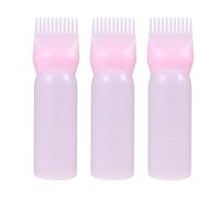 OSALADI Flaconi Applicatori per Chioma 3 Pezzi Bottiglie in Plastica Rosa Scala Graduata per Applicare Tinture e Prodotti Coloranti per Salone