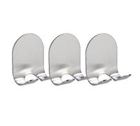 OSALADI Ganci per Rasoio da Doccia in Acciaio Inox 304 senza Foratura, Set da 3 Supporti Autoadesivi Multiuso per Spugna, Luffa e Asciugamani, Accessori Bagno per Organizzazione