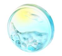 OSALADI Glass Ink Dish Multifunctional Tray With Brush Holder For Chinese Calligraphy And Watercolor Painting Stable Round Glass Ink Plate And Artistic Brush Rest in Gradient