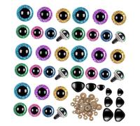 OSALADI Glitter Safety Eyes Set with Washers for DIY Toy Making Plastic Doll Eyes And Noses for Stuffed Animals Noses Washers