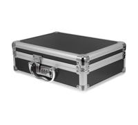 OSALADI Hard Case Valigetta Portautensili Rigida in Lega di Alluminio Nera con Inserti in Schiuma, Custodia per Microfoni e Strumenti, con Struttura Robusta e 4 Piedini Antiusura