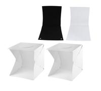 OSALADI Light Box Fotografico Portatile LED 30Cm con 2 Strisce Luminose e Fondali Nero e Bianco per Foto di Piccoli Oggetti Kit Scatola Luminosa per Fotografia Accessori Gioielli e