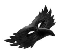 OSALADI Maschera a Forma di Aquila in Pu Pelle Nera Accessorio per Feste e Maschere Cosplay Maschera di Carnevale Realistica per Adulti e Eventi Cosplay