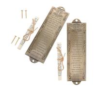 OSALADI Mezuzah in Metallo retrò 2 Pezzi 132Mm con Pergamena per Porta D’Ingresso Decorazione Religiosa e Benedizione della Casa Ornamento Cerimoniale Resistente per Porte e Finestre