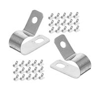 OSALADI Morsetti Per Cavi a Forma Di r in Alluminio Antincendio 50 Pezzi, Clip Da Parete Pratiche Per La Gestione Di Fili e Cavi, Fissaggio Sicuro Per Casa, Ufficio e Ambienti Interni