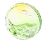 OSALADI Piatto in Vetro per Calamaio Rotondo Portapennelli Multifunzionale per Calligrafia Cinese Supporto Pennelli per Acquerello Vassoio Stabile per Pittura e Sumi Design