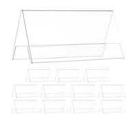 OSALADI Porta Targhette da Scrivania Bifacciale in Plastica Trasparente 12 Pezzi 120x60mm per Ufficio e Sala Riunioni, Supporto a Forma di V per Esposizione Targa Conferenza Aziendale
