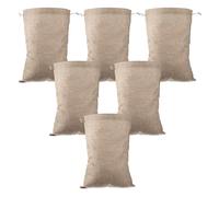 OSALADI Sacchetti di Iuta Coulisse 6 Pezzi 20x30 Cm Sacchetti Riutilizzabili per Verdure Sacco Traspirante per Conservazione Ortaggi Uso Cucina Casa
