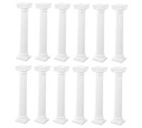 OSALADI Set 12 Pezzi Mini Colonne Romane da Tavolo 17 CM Decorazione Micro Paesaggio Bianca per Casa Giardino Matrimonio Sculture Astratte Portacandele