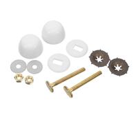 OSALADI Set 2 Bulloni per Water in Metallo con Tappi Copribulloni e Rondelle, Kit di Fissaggio per Sedile Wc a Pavimento, Resistente All’umidità e Facile Installazione per Bagno