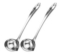 OSALADI Set 2 Mestoli con Beccuccio in Acciaio Inossidabile per Separazione Olio, Cucchiaio Ergonomico per Minestra per Picnic e Ristorante