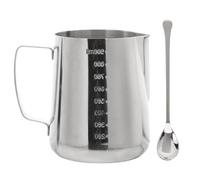 OSALADI Set 2 Pezzi Brocca in Acciaio Inox 304 da 900ml con Scala Interna ed Esterna, Tazza per Sciogliere Cera e Montare Panna con Cucchiaio da 19cm, Strumento Pratico per Candele Fai