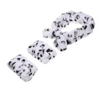 OSALADI Set 3 Pezzi Fasce per Chioma in Flanella Leopardata, Fascia Trucco Elastica da Polso e Fascia Lavaggio Viso Donna, Accessori Skin Care per Spa, Sport e Cura Quotidiana