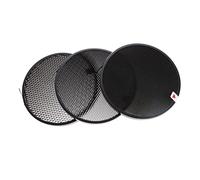 OSALADI Set 3 Pezzi Griglie a Nido D'ape per Flash Fotografico 10° 30° 50° Linguetta Sgancio Rapido e Molla Fissaggio per Controllo Direzione Luce e Illuminazione Mirata in Studio