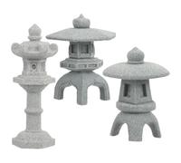 OSALADI Set 3 Pezzi Statua Mini Pagoda Giapponese in Resina, Decorazione Micro Paesaggio per Balcone e Stanza Zen Aspetto Realistico