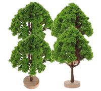 OSALADI Set 4 Alberi da Strada in Miniatura 45 CM Base 2 CM Paesaggio Verde Artificiale in Plastica per Decorazione di Diorami e Micro-Paesaggi Fai da Te