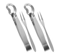 OSALADI Set 4 Pezzi Pinze e Forchette per Lumache Resistenti Lavabili in Lavastoviglie in Acciaio Inossidabile Argento per Casa e Ristorante