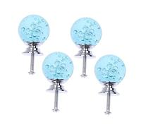 OSALADI Set 4 Pomelli Per Cassetti e Porte a Forma Di Palla Di Bolle Turchese Con Base Argento, Pomelli Maniglia Per Mobili Con Vite, Per Cucina, Armadi e Uffici, Design Resistente e Moderno