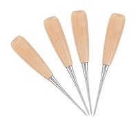 OSALADI Set 4 Punteruoli per Cucito a Forma di Zucca Manico in Legno, Strumento in Acciaio per Punzonatura Pelle e Tessuti, Utensile Artigianale Fai da Te per Lavori di Sartoria