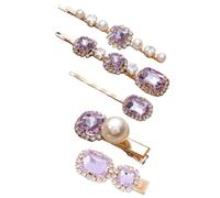 OSALADI Set 5 Fermagli per Chioma da Donna Vintage Perle e Strass, Accessori per Chioma Eleganti e Resistenti, Clip Piccole per Ragazze, per Acconciature Quotidiane e Regali Stili multipli
