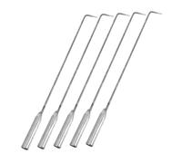 OSALADI Set 5 Pezzi Attizzatoio in Acciaio per Braciere da Esterno Gancio Antincendio Portatile per Barbecue Caminetto e Campeggio Accessori per Gestione Legna e Carboni