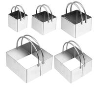 OSALADI Set 5 Pezzi Stampo per Biscotti in Acciaio Inossidabile Manico Ergonomico, Tagliabiscotti Professionale per Pasta da Forno, Utensili per Tagliare Impasto di Ravioli e Gnocchi,