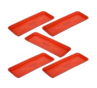 OSALADI Set 5 Pezzi Vassoio Raccogli-Acqua per Piante in Pp Rettangolare Basso Rosso Mattone, Vaschetta Antigoccia per Fioriere da Davanzale, Accessorio per Protezione Piante da Interno