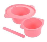 OSALADI Set Ciotola in Silicone per Ceretta 400 Ml Pieghevole Rosa con Bastoncino per Miscelare Maschere di Bellezza e Scioglimento Cera, Resistente Alte Temperature, Riutilizzabile